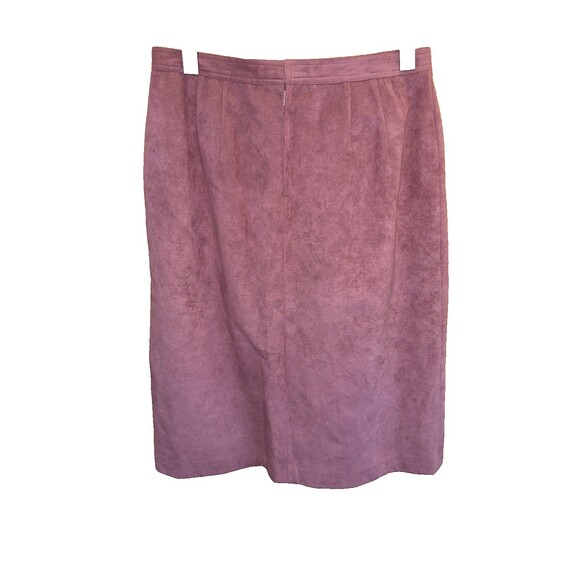 Baron Peters Vintage Ultrasuede Skirt Suit Set 16 Lined Button Zip Mauve Pink - Picture 9 of 12